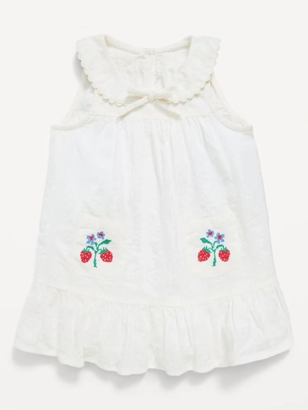 Old Navy Sleeveless Collared Textured Seersucker Dress for Baby